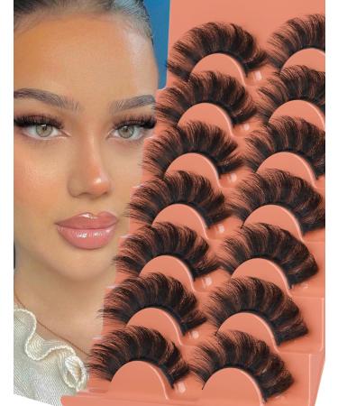 False Mink Lashes 18mm D Curl Russian Strip Eye Lashes by GODDVENUS B-thick - 7 Pairs of Full Wispy Fluffy Fake Eyelashes with Cotton Band - Short Cat Eye Extensions Alternative - Buy Online on GoSupps.com