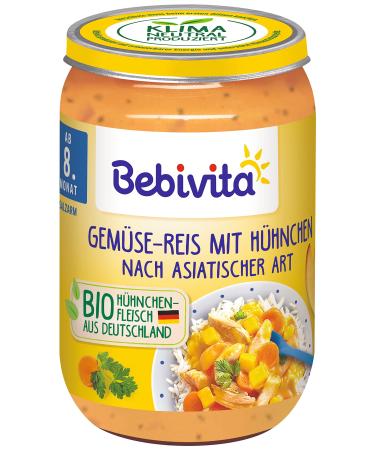 Bebivita menus from the 8th month-vegetable rice with chicken in the Asian way 6-pack (6 x 220g) vegetable rice with chicken in the Asian way
