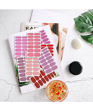 DANNEASY 16 Sheets Glitter & Solid Color Nail Polish Strips - Self Adhesive Gel Wraps for Women - Nail Art Stickers with File & Cuticle Stick - Buy Online on GoSupps.com