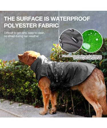 Buy IREEUNO Waterproof Dog Coat - Rain Jacket with Safety Reflective Strip for Medium & Large Dogs - XL Black - Buy Online on GoSupps.com