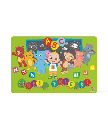 moonbug Designs Cocomelon Reusable BPA Free Kids Placemat  Best Friends Yellow