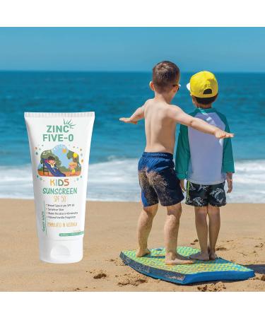 Kids Mineral Sunscreen SPF 50 | 98% Organic Non-Nano Zinc Oxide Sensitive Skin Safe Broad-Spectrum UVA/UVB Protection - Buy Online on GoSupps.com