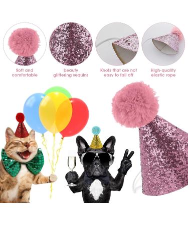 Molain Dog Birthday Hats 4 Pieces Dog Party Hats Party Decorations Accessories for Dog cat Headband hats red royal blue gold pink 11.5 x 7.5 cm - Buy Online on GoSupps.com