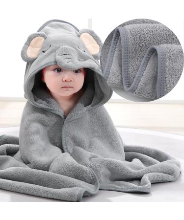 3PCS Hooded Baby Towel Bath Towel | Soft Absorbent Animal Design | Newborn Essentials | Baby Gift Set - Grey - Buy Online on GoSupps.com