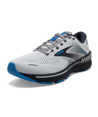 Brooks Adrenaline Gts 22 Sneakers for Men - Textile Lining, Synthetic Sole, and Soft Cushioning for Smooth Ride 10.5 Wide Oyster/India Ink/Blue