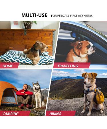 Pet First Aid Kit - 170-Piece Cat & Dog Emergency Kit with Thermometer, Collar, Blanket - Home, Travel, Car, Camping Essential - Buy Online on GoSupps.com