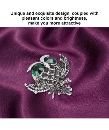 Rhinestone Perched Owl Brooch Cute Beautiful Fashion Big Eyed Owl Brooch Simulated for Weddings for Parties for Vacations - Buy Online on GoSupps.com
