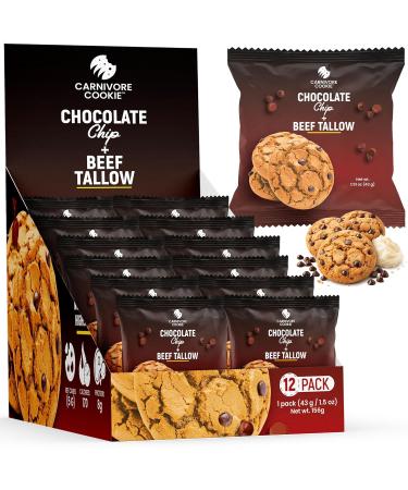 Carnivore Cookies Chocolate Chip High Protein Cookies Low Carb (2g Sugar) | Gluten Free | Keto & Carnivore Friendly Snack 12 Pack - Buy Online on GoSupps.com