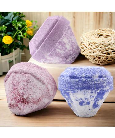 Hidden Gemstones Inside 3 Diamond Shaped Bath Bombs - Gift Set of Luxurious Bath Bombs Each with its Own Unique Fragrance - Buy Online on GoSupps.com