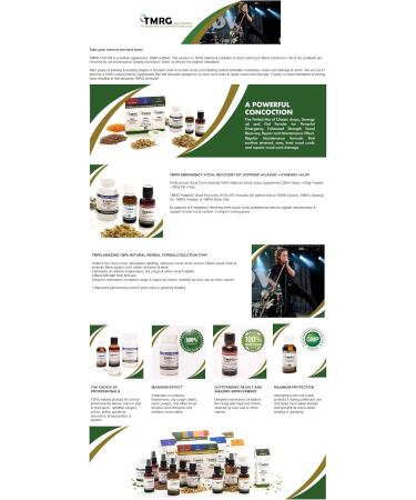 TMRG Powerful Vocal Recovery Kit - Large: Professional Herbal Remedy Featuring 30ml Voice Drops 85g Voice Powder 20ml Synergy Oil and a Clip Ultimate Care for Vocal Strength and Recovery. - Buy Online on GoSupps.com