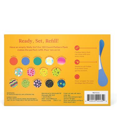 Welly Bravery Badge Value Pack - 100 Adhesive Fabric Bandages for Minor Cuts and Scrapes - Buy Online on GoSupps.com