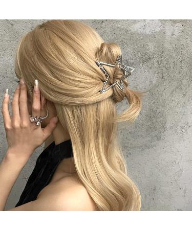 Silver Star Metal Hair Claw Clip - Stylish Hair Barrette for Women and Girls - Buy Online on GoSupps.com
