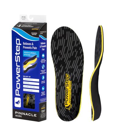 Powerstep Unisex-Adult Pinnacle Work Arch Support Insoles  Black/Yellow  Men's 4-4.5 / Women's 6-6.5 - Buy Online on GoSupps.com