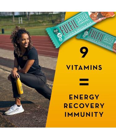 Fulfil Vitamin and Protein Bar (15 x 55 g Bars) Chocolate Salted Caramel Flavour 20 g High Protein 9 Vitamins Low Sugar - Buy Online on GoSupps.com