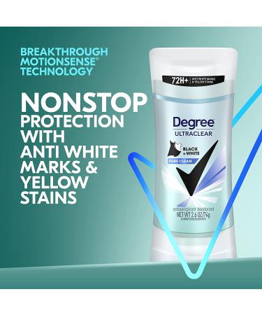 Degree Women Antiperspirant Pure Clean Deodorant 2.6 oz - Pack of 4 | Protects from Stains - Buy Online on GoSupps.com