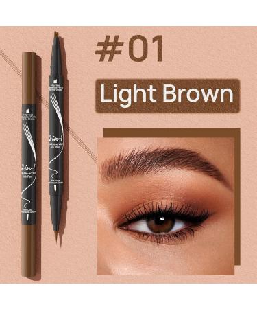 Dual-ended Liquid Eyebrow Pencil with 4 Fork Tips Microblading Eyebrow Pencil for Girls - Buy Online on GoSupps.com