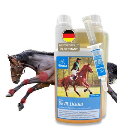 Devil's Claw Horse + Willow Bark Horse - First Aid Horse Joints - Devil's Claw + Equi P Booster - Glucosamine Locomotor System Support Horse - Tendons Ligaments 1L 30ml