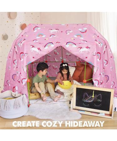 Kids Pink Blanket Fort Building Kit - Indoor Play Tent Toy for Boys & Girls, 126 L x 94 W - Ages 3-8 - Buy Online on GoSupps.com