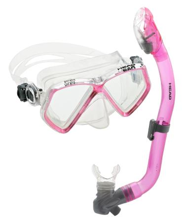 Pirate Junior Deluxe Silicone Mask/Dry Snorkel Combo by Head Snorkeling Pink - Buy Online on GoSupps.com