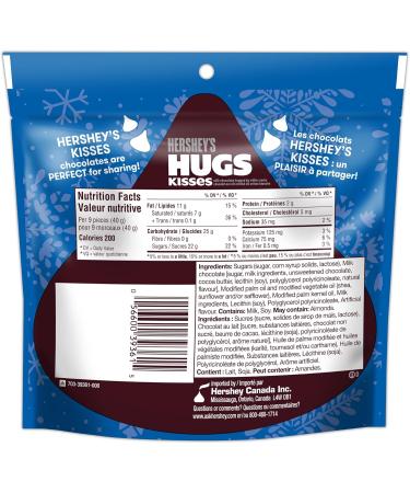 HERSHEY'S KISSES HUGS Milk Chocolate with White Creme - Christmas Candy Stocking Stuffers 180g - Buy Online on GoSupps.com