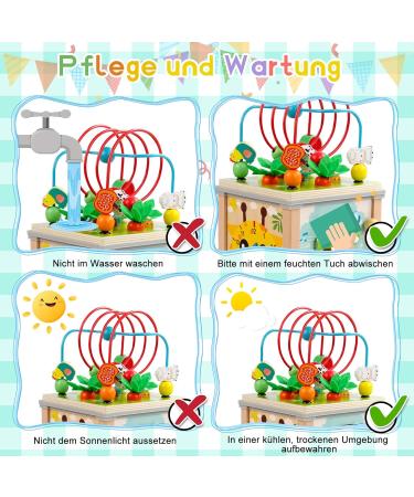 7-in-1 Wooden Montessori Motor Cube - Activity Center for Babies 1 Year & Up | Best Educational Wooden Toys for Kids - Buy Online on GoSupps.com