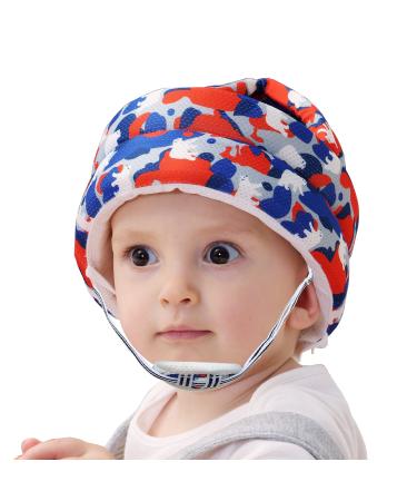 Infant Toddler Baby Safety Helmet Adjustable Baby Head Protector for Crawling Walking Breathable No Bump Head Cushion Bumper Bonnet Baby Protection Hat Bear-Blue