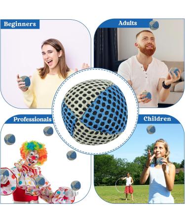 Professional Juggling Balls Set for Kids & Adults - 3 Pieces with Storage Bag | Washable & Waterproof Circus Toys (6.5cm 120g) - Gold Blue & Silver Black - Buy Online on GoSupps.com