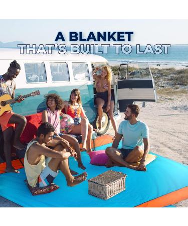 Ownitt Large Sand Free Travel Beach Blanket with Pocket - 100% Waterproof, Portable Blanket for Hiking, Picnic, Concerts - 83 x 79 - Buy Online on GoSupps.com
