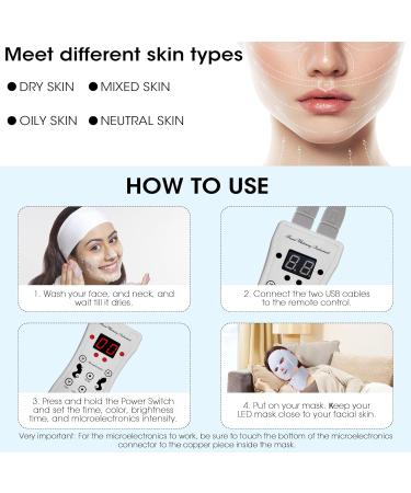 LED Face Mask Light Therapy - Blue & Red Light Skincare for Radiant Skin at Home - Buy Online on GoSupps.com