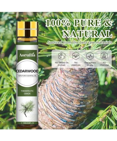 Aoruilia 10ml Cedarwood Essential Oil 100% Pure Natural Cedarwood Oil Essential Oils for Diffuser for Home Aromatherapy Bath Relax Soaps & Candles Making Cedarwood 10 ml (Pack of 1) - Buy Online on GoSupps.com