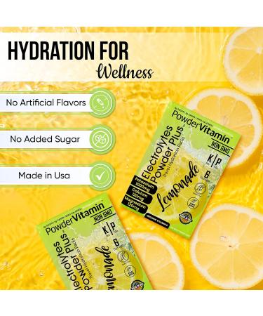 PowderVitamin Electrolytes Powder Plus Keto Lemonade Zero Sugar 1000mg Potassium 120mg Calcium 120mg Magnesium Non-GMO Zero Calories 30 Hydration Packets Lemonade 7.5 Ounce (Pack of 1) - Buy Online on GoSupps.com