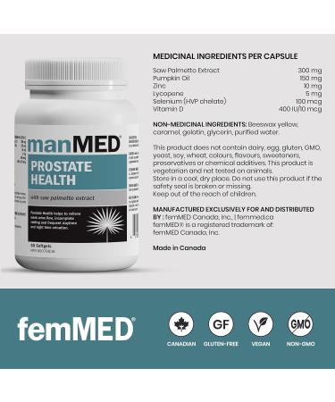 manMED Prostate Health - Saw Palmetto Supplements for Men. Reduce Night Bathroom Trips. Reduce Urgency. Support Bladder Emptying. Promote Sleep. DHT Blocker Supports Hair Thickening (60 Days Supply) - Buy Online on GoSupps.com