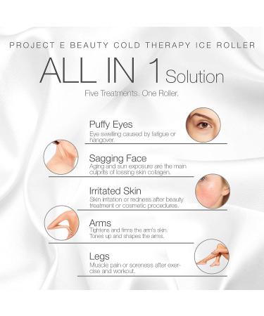 Project E Beauty Ice Roller: Depuff, Reduce Dark Circles, Tighten & Firm Skin, Diminish Wrinkles, Brighten Skin, Provide Pain Relief for Muscle Soreness & Redness - Buy Online on GoSupps.com