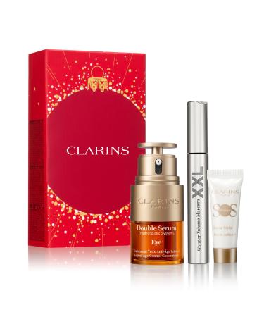 Clarins DOUBLE SERUM EYE | Anti-Aging Eye Treatment | Visibly Smoothes Firms Hydrates and Revitalizes For More Youthful-Looking Eyes In Just 7 Days* | 13 Plant Extracts Including Turmeric | 0.6 Oz Double Serum Eye Set