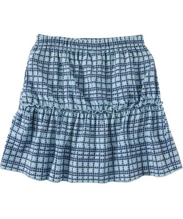 Kid Nation Girls Cotton Short Skirt Active Skirts with Shorts Casual Ruffles Skirt with Elastic Waist 4-12Years 7-8 Years Houndstooth-blue