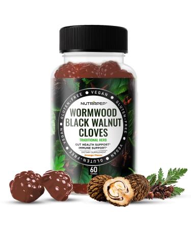 NutraPep Wormwood Black Walnut Clove Capsules - Natural Detox Gut Cleanse - Digestive Health & Intestinal Support - Advanced Wormwood Combination Walnut Herb Extract Supplement for Adults