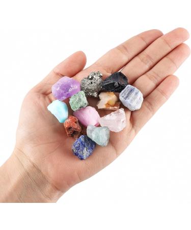 JOVIVI 12pc Chakra Stones Healing Crystals Set - Natural Raw Quartz Rocks for Anxiety Relief & Meditation - 0.59-0.9 Size - Buy Online on GoSupps.com