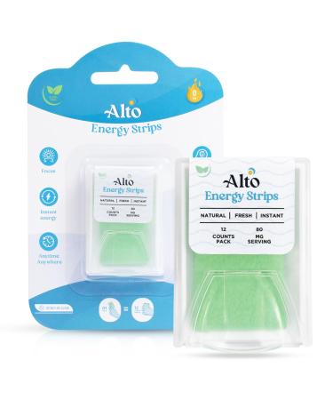 Alto Strips | Natural Caffeine Strips for Instant Energy & Focus Boost | 80mg Caffeine per Serving | Zero Calories & Sugar-Free | Healthy Alternative to Energy Drinks | Spearmint Flavor | 12 Minty Strips per Pack | 1 Pack
