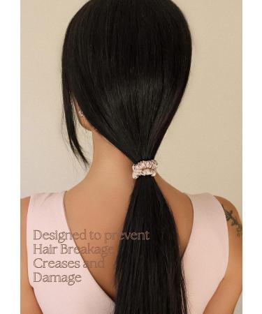 NERA Silk 100% Pure Mulberry Silk Scrunchies - 6 Pack Hair Ties for Anti-Crease & Breakage - Oeko-Tex Certified - Luxury Small Silk Scrunchies (Black-Caramel-Pink) - Buy Online on GoSupps.com