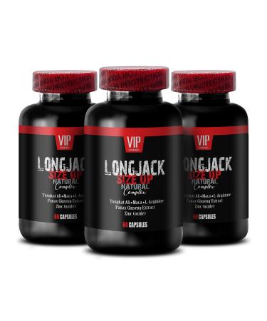 eurycoma longifolia Jack Extract - LONGJACK Size UP Natural Complex, tongkat ali, maca, l-arginine - eurycoma longifolia Supplement, longjack, Long Jack tongkat ali for Men - 3 Bottles (180 Capsules)