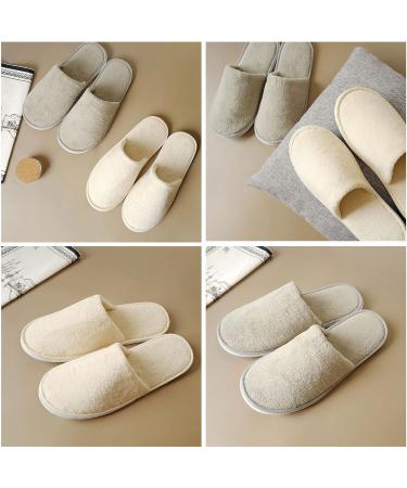 Fiyson 5 Pair Disposable Slippers - Fluffy Coral Fleece Slipproof Hotel & Travel Slippers for Guests (Gray Size 38 EU) - Buy Online on GoSupps.com