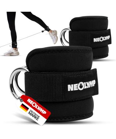 Neo -Olymp 2 Set Foot loop cable train for safe workout - kickbase foot loop with comfortable upholstery - fitness accessories gym accessories foot cuff cable pull ankle straps gym foot loops black - Buy Online on GoSupps.com