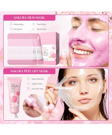 29Pcs Valentine's Day Sakura Skincare Set Skincare for Girls 10-12 Complete Skincare Routine for Clean Soft and Hydrated Skin Ideal Gift for Teen Girls 29Pcs Pink - Buy Online on GoSupps.com