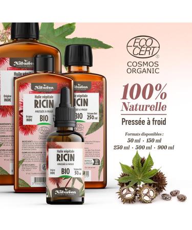  Plan te au Naturel Organic Castor Oil 250ml - Cosmos Organic - Plan te au Naturel - 100% Natural and Cold-Pressed - Skin hair eyelashes etc. - Buy Online on GoSupps.com