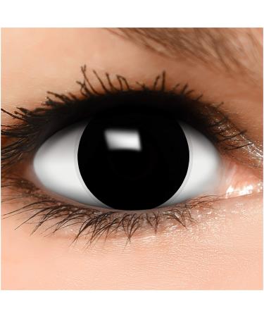 Funzera colored contact lenses Halloween witch 2 pieces (1 pair) without prescription easy -to -use black lentils 2 x colored black witch contact lens for cosplay carnival carnival