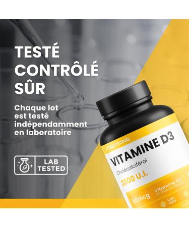 Vitamin D Vitastrong | 2000 IU Vitamin D3 | Highly Dosed Vitamin D | Contributes to Normal Functions of the Immune System | Vitamins for Bone Muscle Functions - Buy Online on GoSupps.com