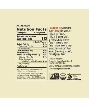 Remedy Sugar Free Raw Apple Cider Vinegar Drink 12-Pack - USDA Organic Keto Sparkling Tea with The Mother - Blood Orange ACV for Gut Health & Immunity - 11.2 Fl Oz Can - Buy Online on GoSupps.com