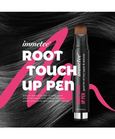 immetee Hair Root Touch Up Pen Instant Hairline Concealer Pen Hair Dye Brush Pens Root Concealer & Gray Hair Coverage. 7ml/0.23fl oz (Light Brown) - Buy Online on GoSupps.com