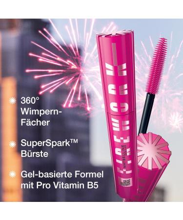 Maybelline New York Black Mascara | Maximum Length & Volume | 360 Compartment Design | Vitamin B5 Enriched | Lash Sensational Firework - Very Black 10ml - Buy Online on GoSupps.com