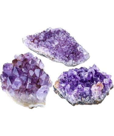 Amethyst Healing Crystal Cluster - Raw Quartz Druzy Geode Specimen for Meditation and Reiki Healing - Home Decor 200-300g - Buy Online on GoSupps.com